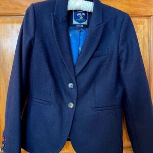 Boden British Tweed navy jacket Size 8